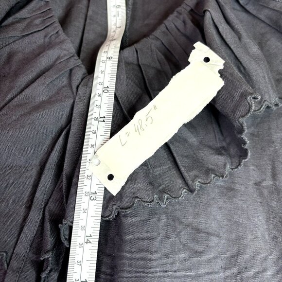 Maria Stanley Anthropologie Cascada Ruffle Jumpsuit, Black Wide Leg Romper, Sz L - Picture 9 of 12